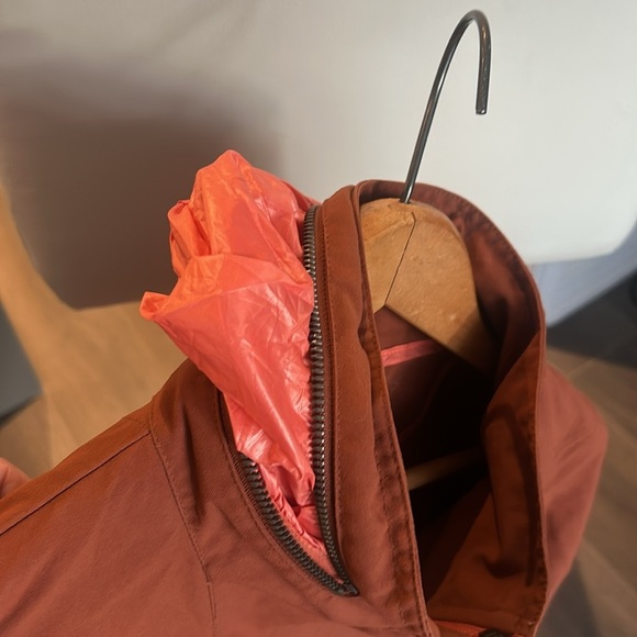 Orage Burnt Orange Rust Lightweight Utility Jacket with Hood Size S - Picture 7 of 16
